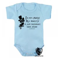 Body Bebê Infantil Gato de Cheshire Im not crazy - Foto 2