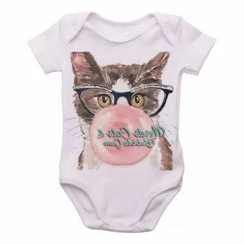 Body Bebê Infantil Gatos nerds chicletes cats bubble gum - Foto 2
