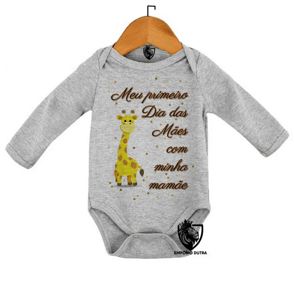 Body Bebê Infantil Girafa primeiro Dia das Mães Imagem