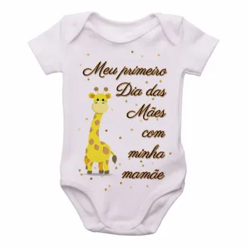 Body Bebê Infantil Girafa primeiro Dia das Mães - Foto 2