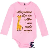Body Bebê Infantil Girafa primeiro Dia das Mães - Foto 4