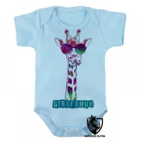 Body Bebê Infantil Girafando girafa de óculos - Foto 3