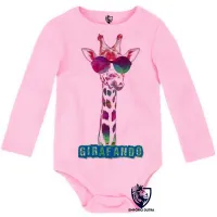 Body Bebê Infantil Girafando girafa de óculos - Foto 4