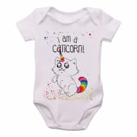 Body Bebê Infantil I am a caticorn gato unicórnio - Foto 2