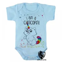 Body Bebê Infantil I am a caticorn gato unicórnio - Foto 3