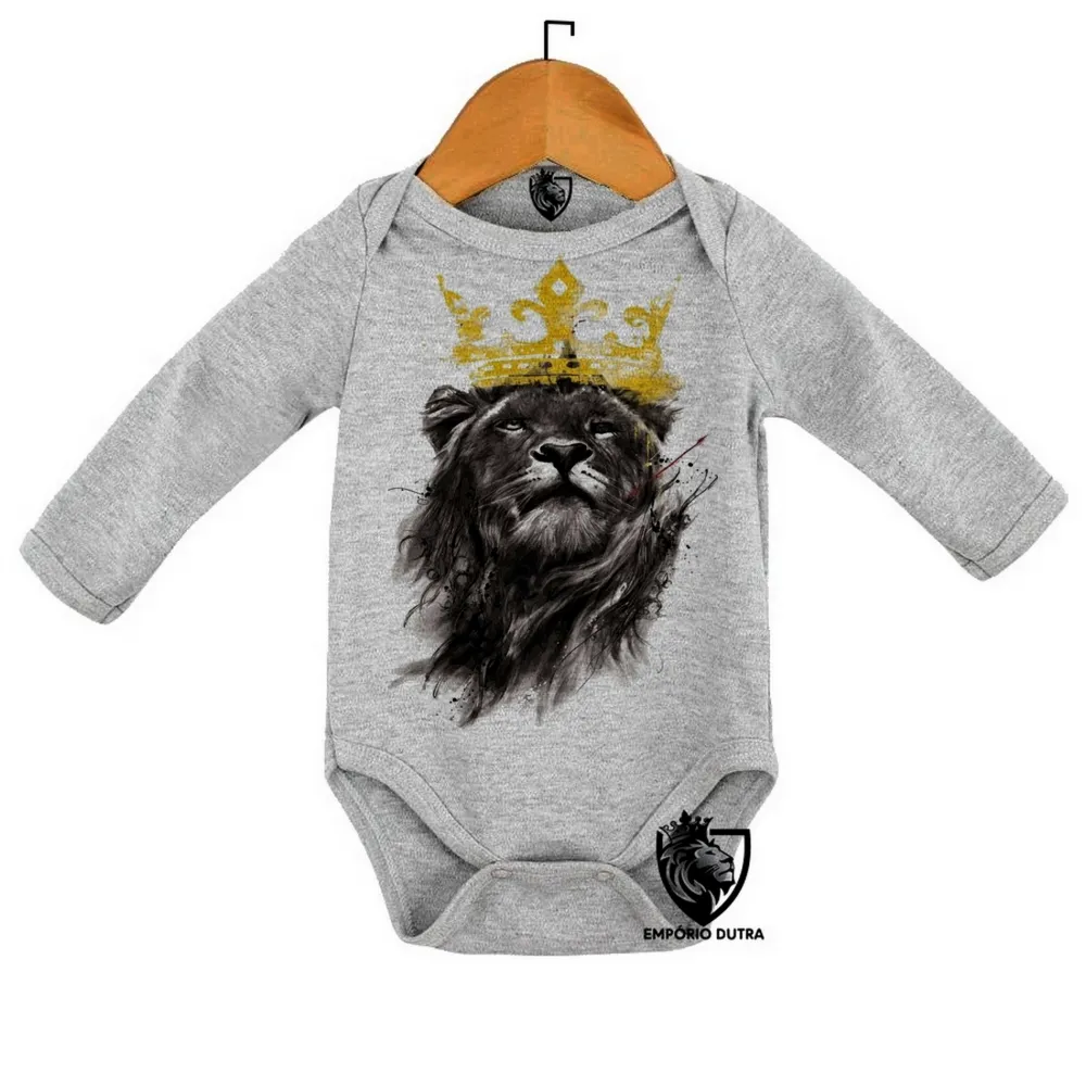 Body Bebê Infantil Leão o Rei lion king coroa black