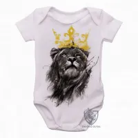 Body Bebê Infantil Leão o Rei lion king coroa black - Foto 2
