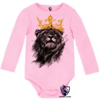 Body Bebê Infantil Leão o Rei lion king coroa black - Foto 4