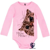 Body Bebê Infantil Meow gato cat espiando felino gatinho - Foto 4