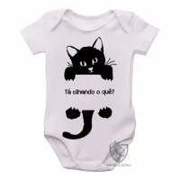 Body Bebê Infantil Tá olhando o quê Gato - Foto 2