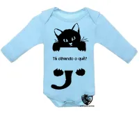 Body Bebê Infantil Tá olhando o quê Gato - Foto 3