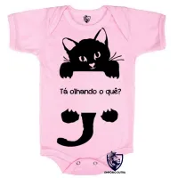 Body Bebê Infantil Tá olhando o quê Gato - Foto 4
