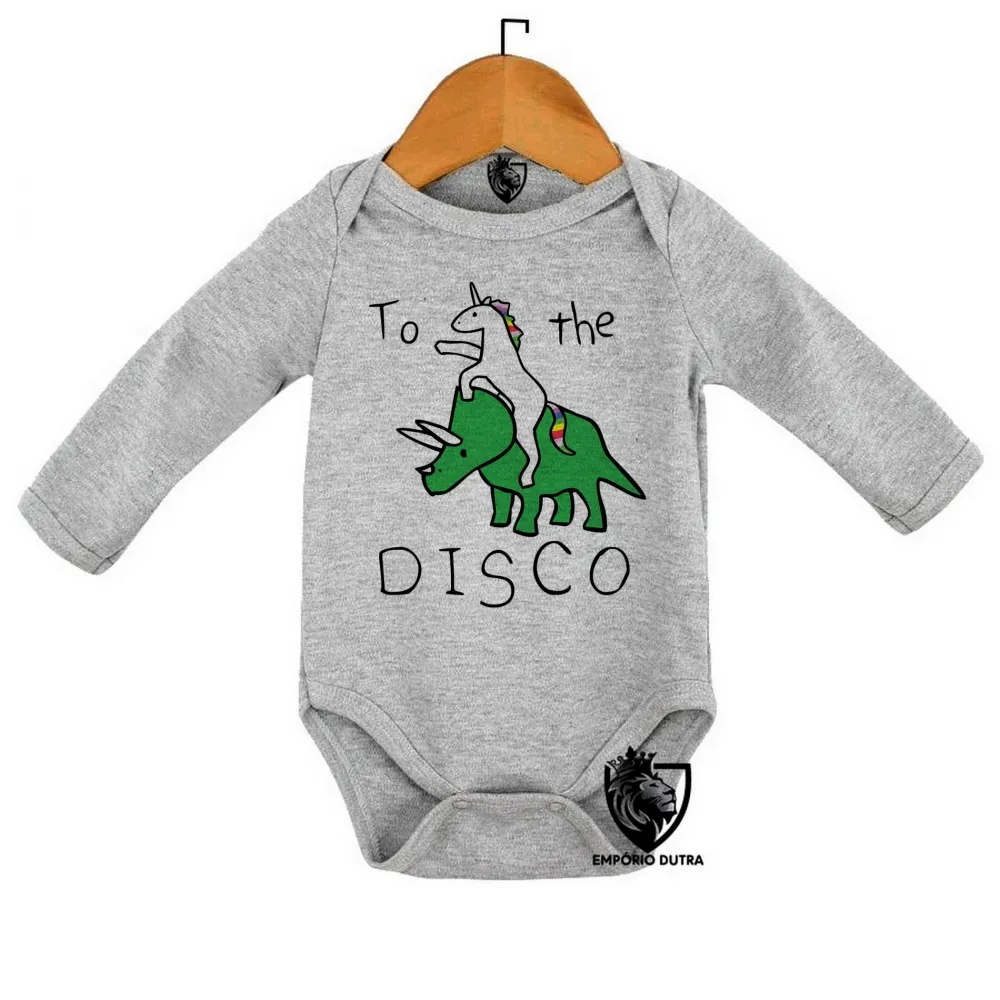 Body Bebê Infantil To the disco dinossauro unicórnio