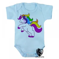 Body Bebê Infantil unicornio cavalo colorido mitologia - Foto 3