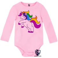 Body Bebê Infantil unicornio cavalo colorido mitologia - Foto 4