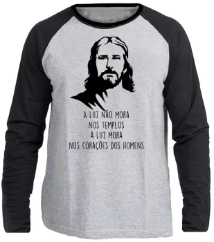 Camiseta manga longa Infantil ou Adulto a luz Jesus Cristo Deus igreja - Foto 2