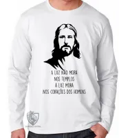 Camiseta manga longa Infantil ou Adulto a luz Jesus Cristo Deus igreja - Foto 3