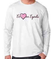 Camiseta manga longa Infantil ou Adulto Eu amo ser Espírita Alan Kardec - Foto 3