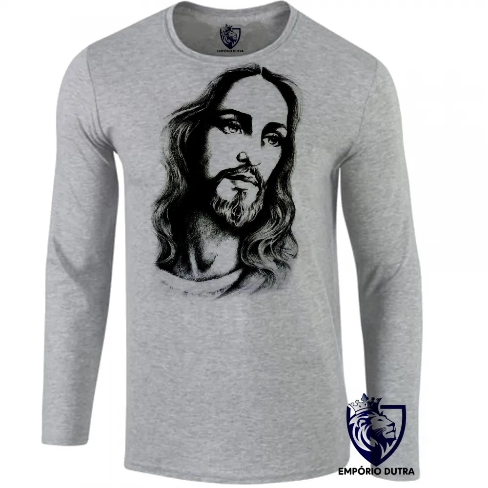Camiseta manga longa Infantil ou Adulto Jesus Cristo DEUS verdadeiro salvador