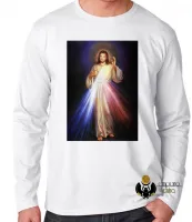 Camiseta manga longa Infantil ou Adulto Jesus Cristo Sagrado coração DEUS - Foto 2