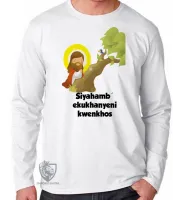 Camiseta manga longa Infantil ou Adulto Jesus siyahamba - Foto 3
