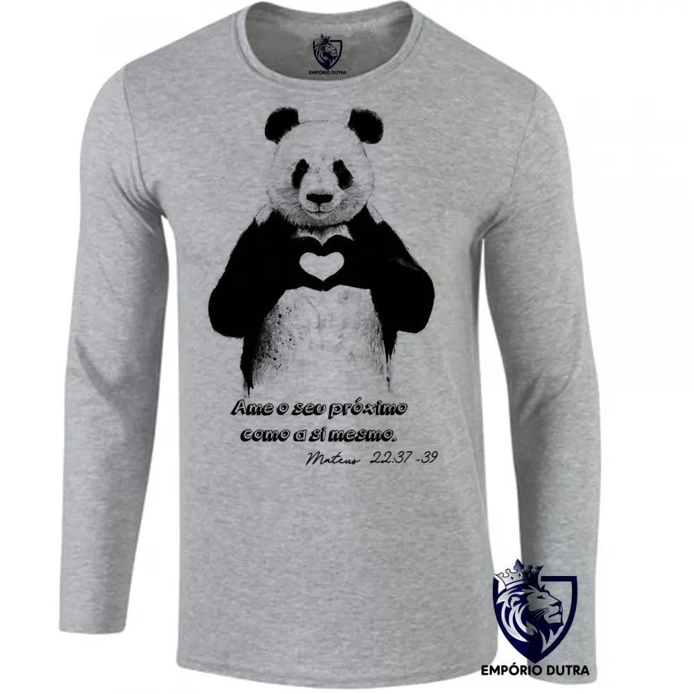 Camiseta manga longa Infantil ou Adulto Mateus 22 37 39 Ame próximo