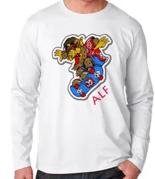 Camiseta manga longa Infantil ou Adulto ALF skate et teimoso alien - Foto 2