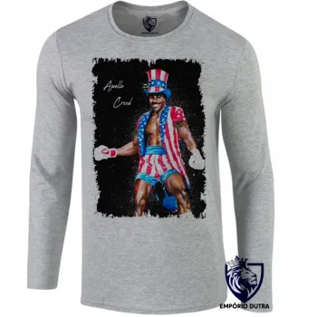 Camiseta manga longa Infantil ou Adulto Apollo Creed Rocky Balboa