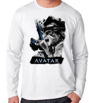 Camiseta manga longa Infantil ou Adulto Avatar Jake Sully filme cinema - Foto 2