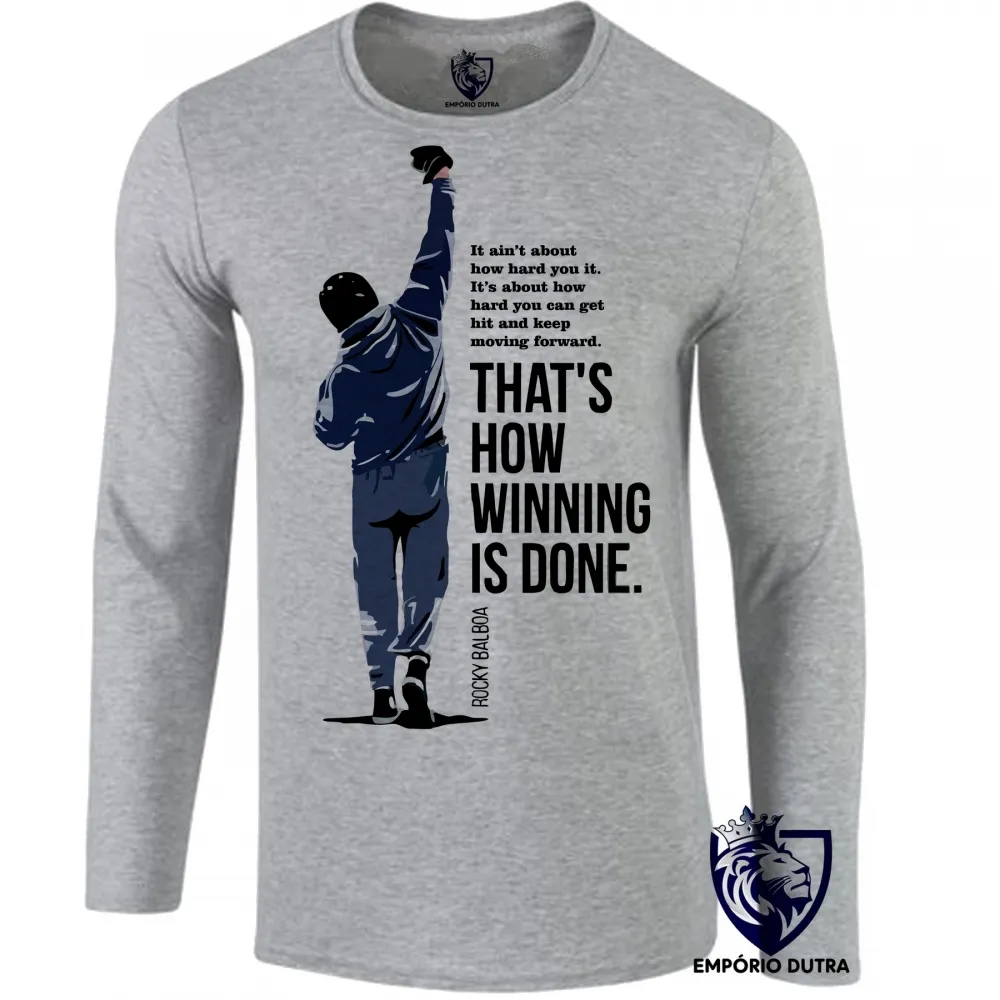 Camiseta manga longa Infantil ou Adulto Rocy Balboa É assim Imagem
