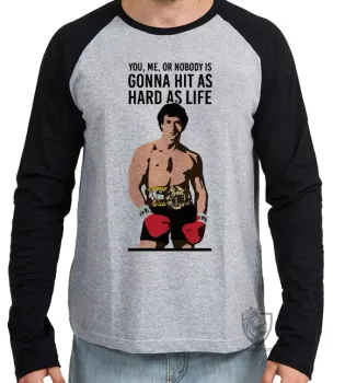 Camiseta manga longa Infantil ou Adulto Rocy Balboa boxe - Foto 2