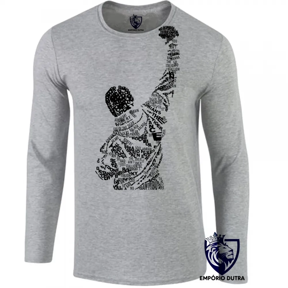 Camiseta manga longa Infantil ou Adulto Rocy Balboa sylvester stallone