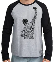 Camiseta manga longa Infantil ou Adulto Rocy Balboa sylvester stallone - Foto 2