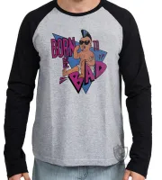 Camiseta manga longa Infantil ou Adulto Born to be bad schwarzenegger irmãos gêmeos - Foto 2