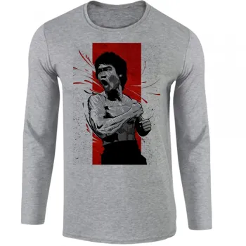 Camiseta manga longa Infantil ou Adulto Bruce Lee Kung Fu