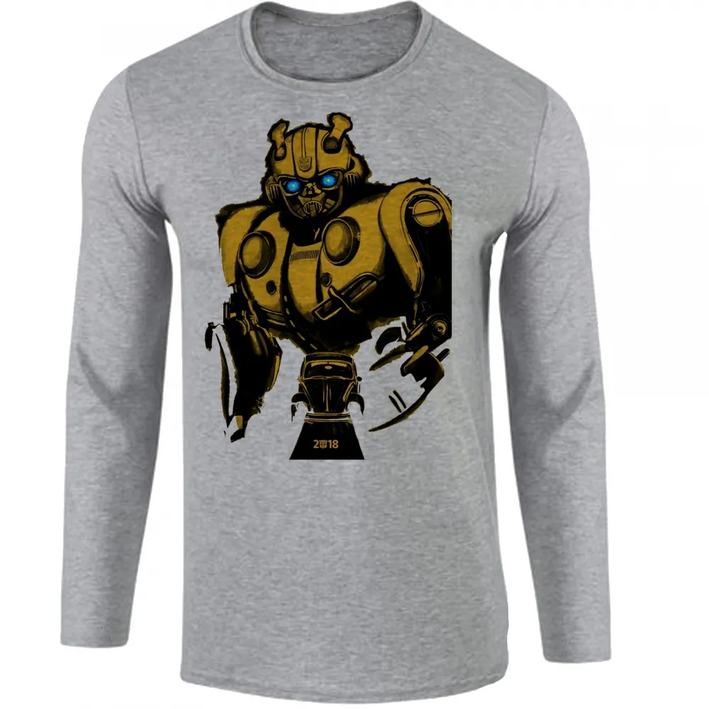 Camiseta manga longa Infantil ou Adulto Bumblebee fusca transformers robo Imagem