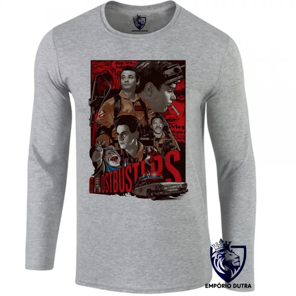 Camiseta manga longa Infantil ou Adulto Caça Fantasmas post Ghostbusters