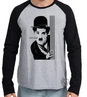 Camiseta manga longa Infantil ou Adulto Charles Chaplin - Foto 3