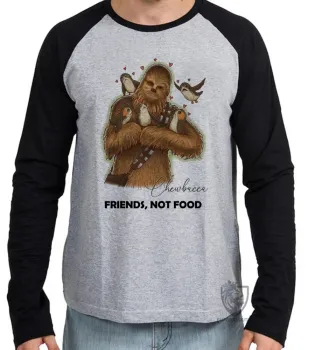 Camiseta manga longa Infantil ou Adulto Chewbacca Star Wars friends - Foto 2