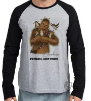 Camiseta manga longa Infantil ou Adulto Chewbacca Star Wars friends - Foto 2