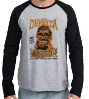 Camiseta manga longa Infantil ou Adulto Chewbacca kashyk Star Wars - Foto 3