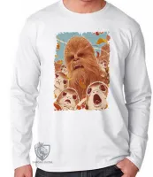 Camiseta manga longa Infantil ou Adulto Chewbacca Star Wars - Foto 3