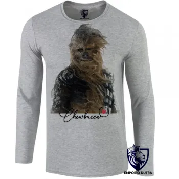 Camiseta manga longa Infantil ou Adulto Chewbacca Star wars Vento