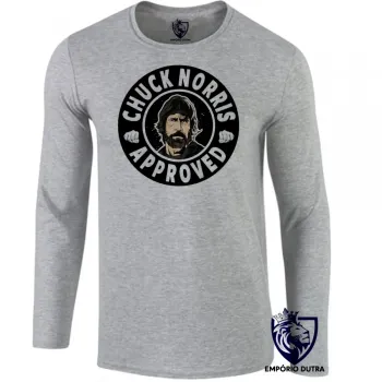 Camiseta manga longa Infantil ou Adulto chuck norris approved luta marcial mma vale tudo