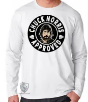 Camiseta manga longa Infantil ou Adulto chuck norris approved luta marcial mma vale tudo - Foto 2