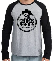 Camiseta manga longa Infantil ou Adulto chuck norris aproved texas ranger america - Foto 3