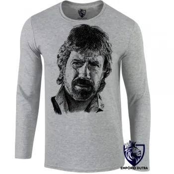 Camiseta manga longa Infantil ou Adulto Chuck norris ator americano luta kung fu