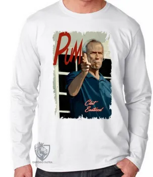Camiseta manga longa Infantil ou Adulto Clint Eastwood - Foto 2