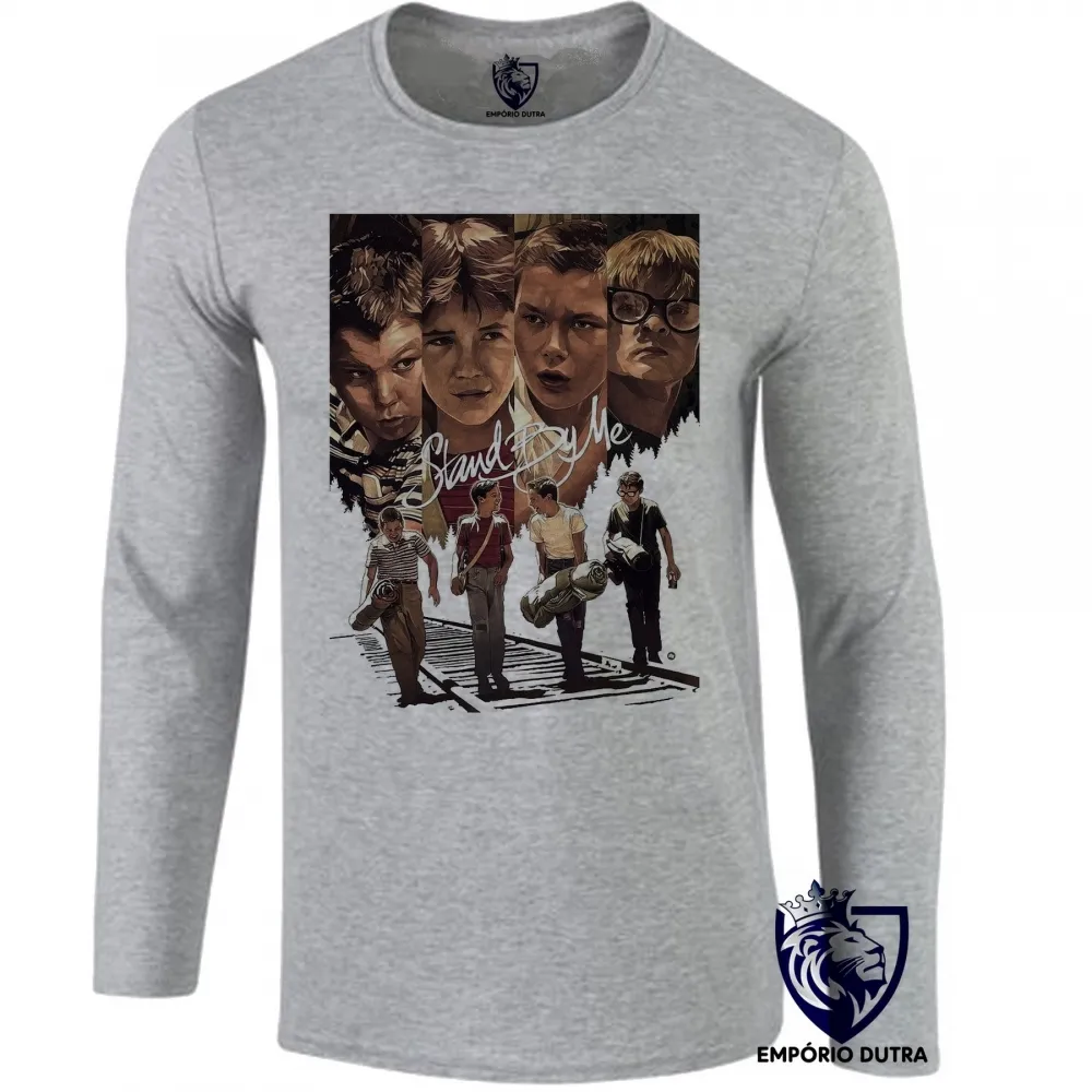 Camiseta manga longa Infantil ou Adulto Conta comigo filme antigo stand by me Imagem
