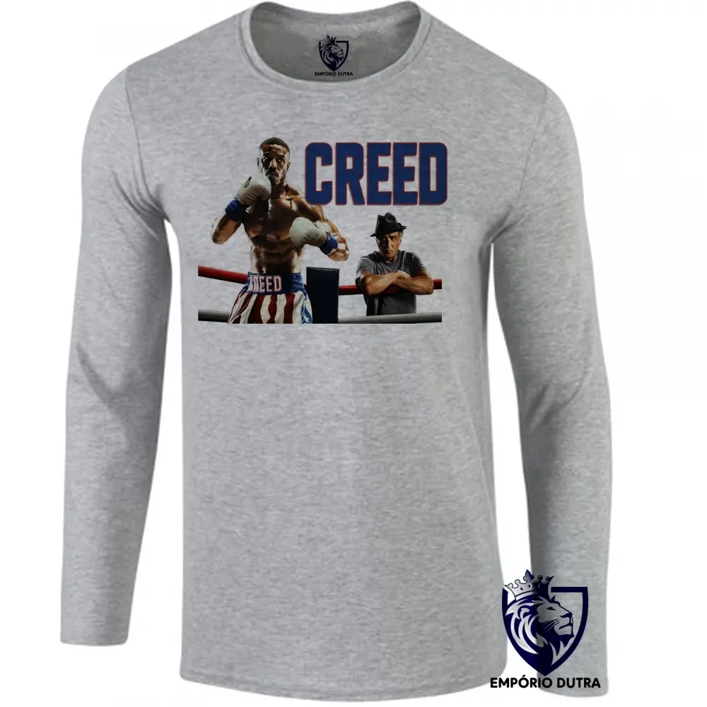 Camiseta manga longa Infantil ou Adulto Creed Rocky Boxe Imagem